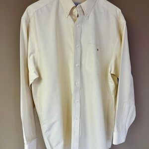 L.L.Bean‎ Mens Yellow Wrinkle Resistant Button Down Shirt Size 17-33